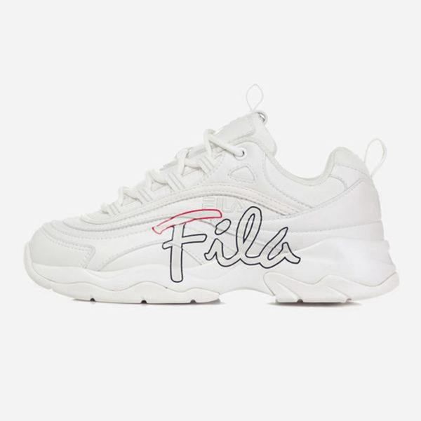 Sapatos De Estilo De Vida Fila Homem Branco - Fila Ray Script Portugal Lojas,DJUF-80345